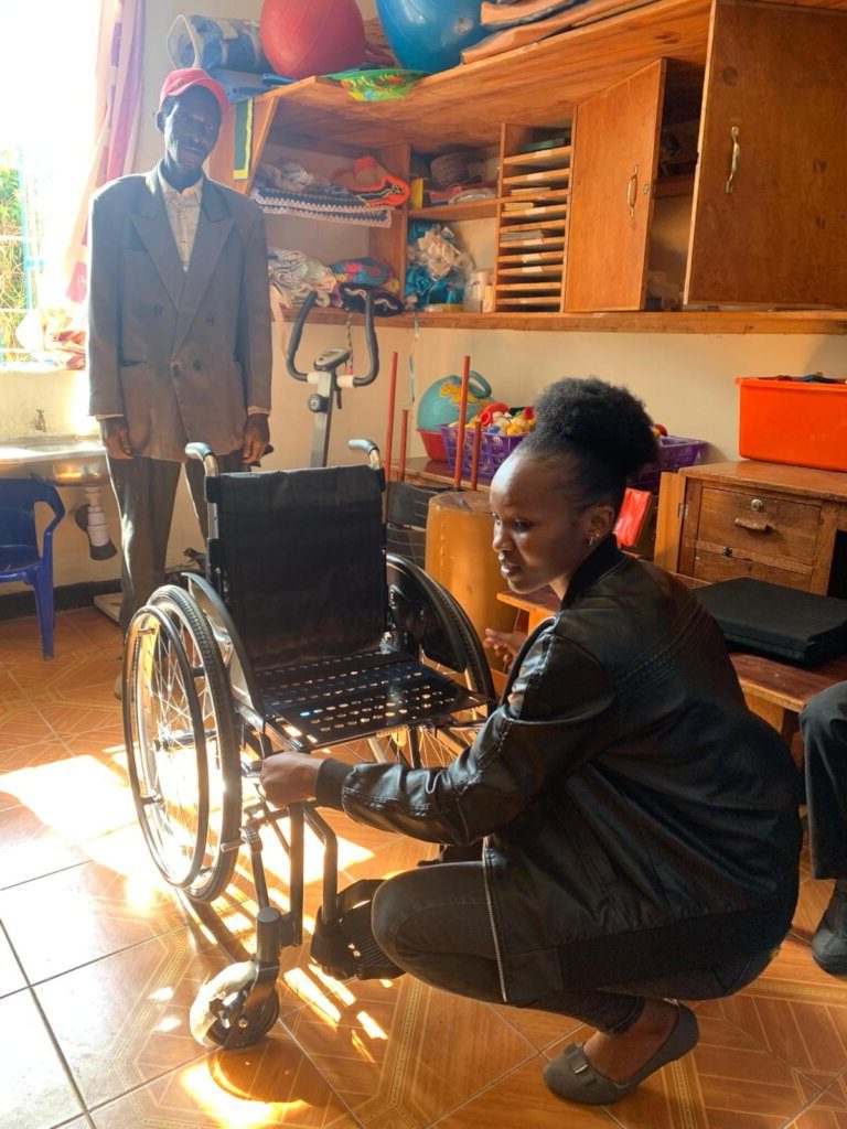 DCC staff assembling the wheelchairs